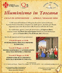 ''Illuminismo in Toscana'': ciclo di conferenze al Teatro 334 di Brozzi