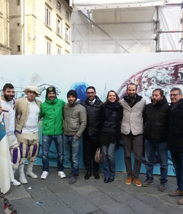 Street art in S. Croce con ''Cantieri Creativi'': presentati pannelli ispirati al Calcio Storico